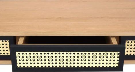 Стол консольный Boho ОГОГО (арт.787119), (Ротанг,ЛДСП,Металл/Дуб Корбридж)