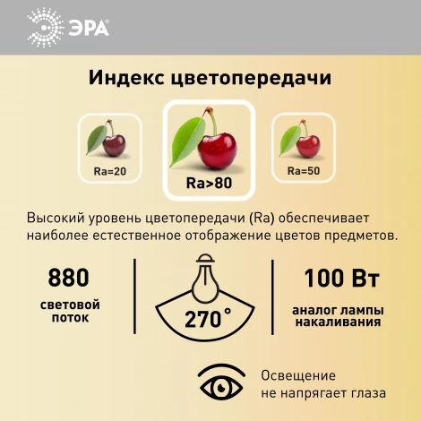 Лампочка светодиодная E14 11W ЭРА LED BXS-11W-840-E14