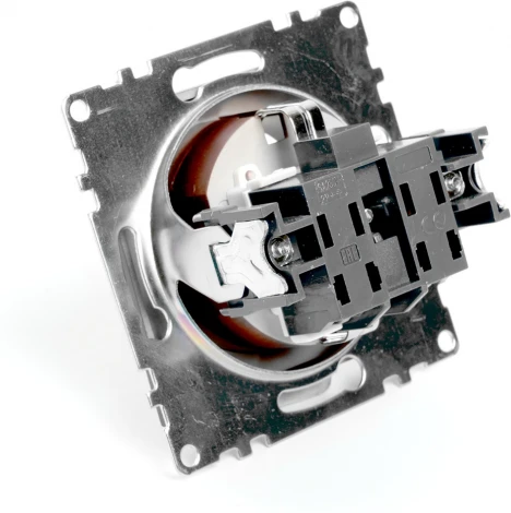 Розетка с заземлением и шторками (коричневый) Stekker Катрин 49028