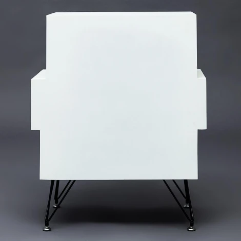 Тумба с 3 ящиками Mediterranean (mod. 63605) белый/голубой/черный (дерево павловния/мдф/металл)