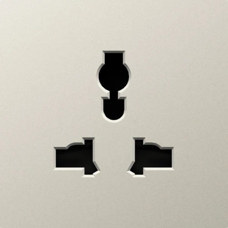 Накладка для розетки мультистандарт, со шторками 16A 250 В~, матовый кашемир Donel A07 DE11635