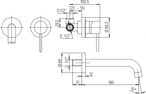 Смеситель Paini Cox 78CR208 С ВНУТРЕННЕЙ ЧАСТЬЮ, для раковины