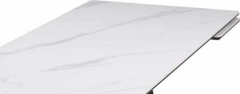 Керамический стол Notta Памелла 140(200)х80х75 белый мрамор snow white / черный арт.612193