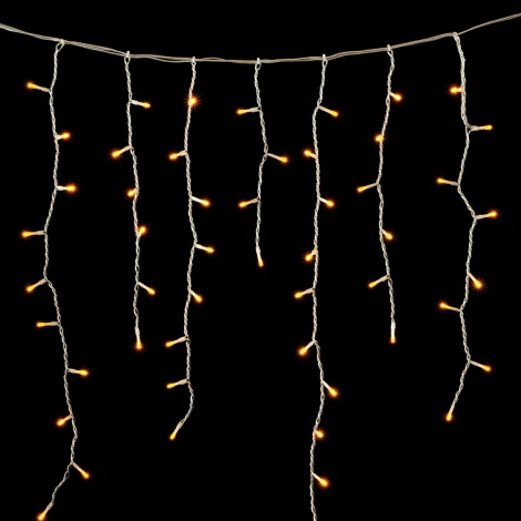 Гирлянда Бахрома 5 x 0,9 м Желтая 220В, 348 LED, Провод Прозрачный Силикон, IP65