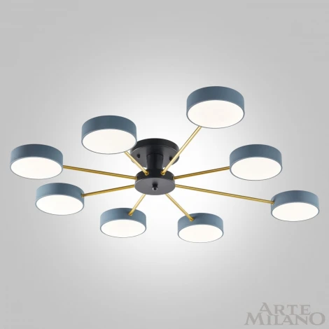 Потолочная люстра на штанге Arte Milano Ferrara 252006/8 Bk/Gr (LED, 220V, круглые)