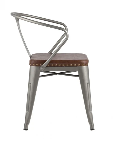 Стул Tolix ARMS SOFT Серебристый