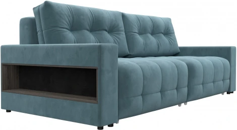 Диван прямой с полками Лига-053 НПБ Лига Диванов (Велюр) арт.128890