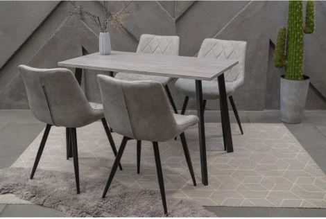 Стол Notta Тринити Лофт 140 25 мм бетон / черный матовый 489619