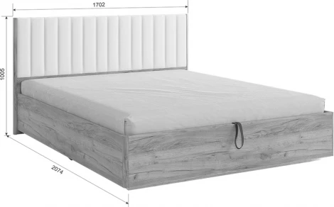 Адам Кровать с подъемным механизмом 160х200 см, цвет дуб крафт золотой/грей алькантара (велюр) Mebelson (арт.MSA-06.2759)