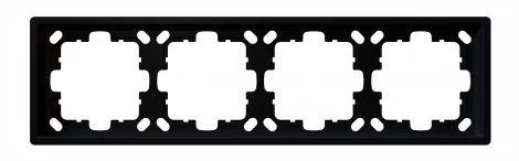 Рамка на 4 поста (черный матовый) Jasmart FD FD1004PBM