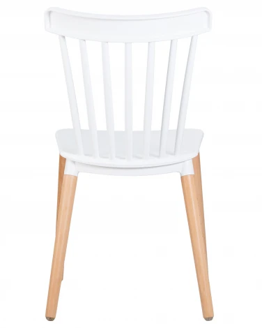 Стул обеденный THEO (ножки светлый бук, цвет белый (W-02))