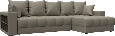 Диван угловой с декором и полкой Лига-050 НПБ Лига Диванов (Экокожа) арт.128602