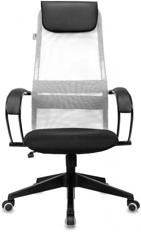 Кресло руководителя CH-607 светло-серый TW-02 сиденье черный сетка/ткань с подголов. крестов. пластик Бюрократ CH CH-607/LGREY