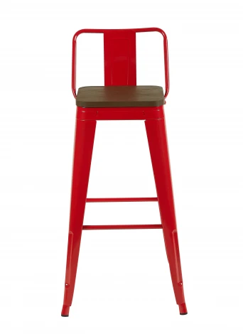 Стул барный TOLIX со спинкой красный глянцевый + темное дерево KD 4 шт. Stool Group УТ000042403