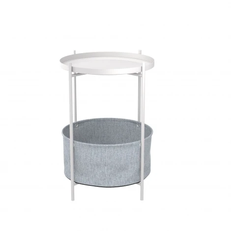 Журнальный стол LAVARIS Берген рогожка 82/82/ белый муар 4862947303