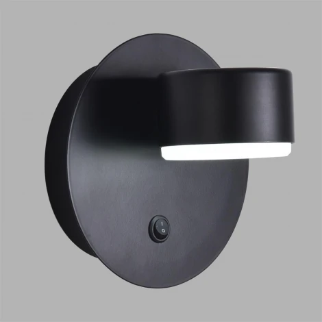 Настенный светильник с выключателем Lumion Torina 8344/1W черный, металл GX53 LED 1*7W 220V