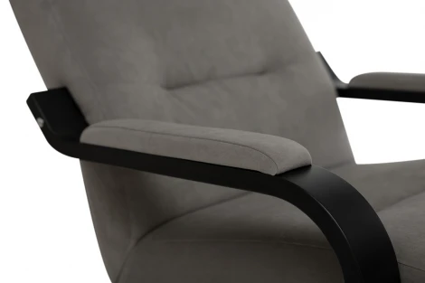 Кресло Leset Оскар 4687206966338 Фанера,Береза,Шпон, Велюр, Серый, Венге