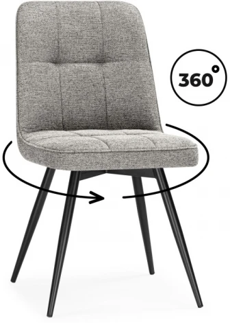 Обеденный стул Woodville Texas (Металл, Рогожка/Черный, Бежевый) арт.15894