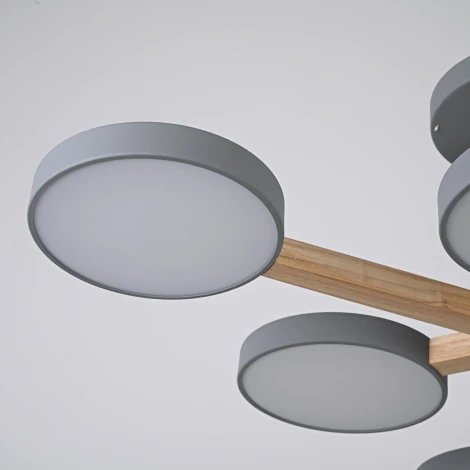 Потолочная люстра Wi-Fi на штанге Turna L6 Grey By ImperiumLoft Turna-B01 (LED, 220V, голосовое управление, умный дом - Алиса)