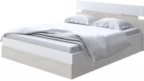 Без бренда Кровать Milton с подъемным механизмом (ЛДСП Белый/Дуб Шамони светлый) 120x190