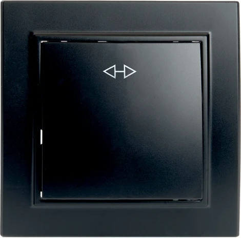 Переключатель одноклавишный перекрестный (черный) Stekker Эрна 39927
