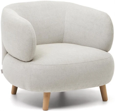 Luisa Кресло жемчужное с ножками из массива бука La Forma (ex Julia Grup) арт.177085