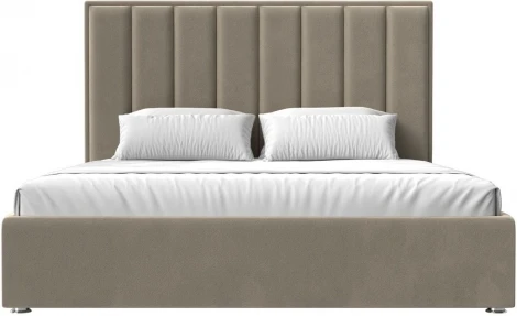 Кровать интерьерная Афродита 200 (Бежевый/Микровельвет) Лига Диванов арт.120610