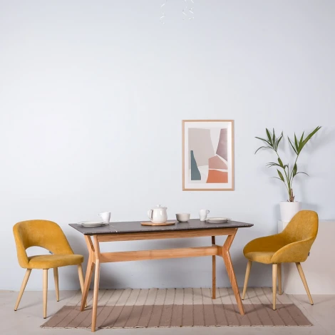 Стол R-Home Нарвик раскладной 120-160 ОРЕХ-Мрамор Графит
