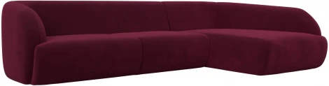 Диван угловой Лига-041 правый угол (Бордовый/Микровельвет) Лига Диванов арт.122183