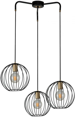 Подвесной светильник Quebec 10176/3S E27*60W Black/Brass