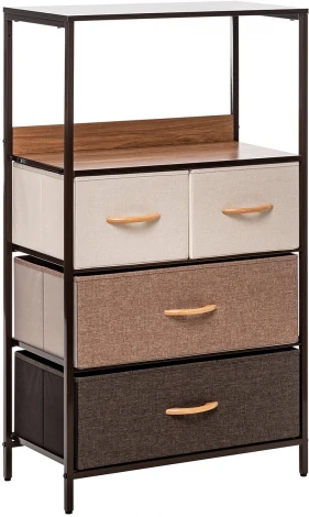 Комод Локи 4 ящ., Каркас Коричневый, Бежевый/Светло-коричневый/Темно-коричневый 2500000183492 Leset