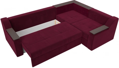 Диван угловой Кронос правый угол (Бордовый/Микровельвет) Лига Диванов арт.114615