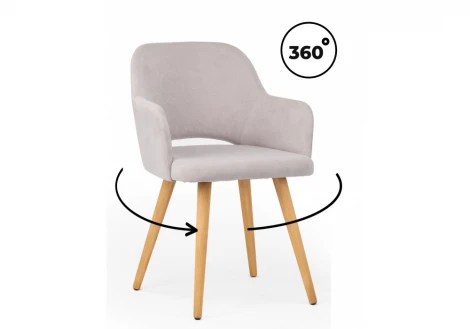 Стул деревянный Эолин 360 светло-серый (glory 36) / светлое дерево 631730