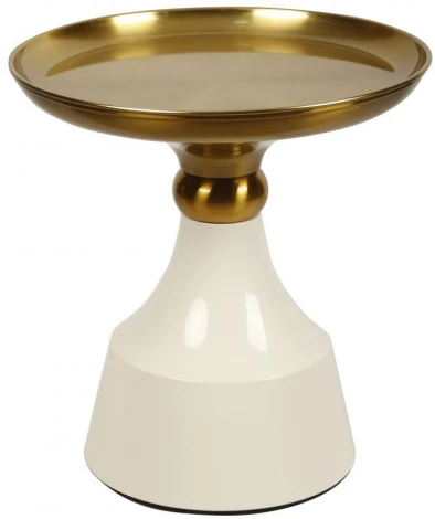 Столик журнальный Ажур SX-61, 51x54 см, белый/золото IST-CASA