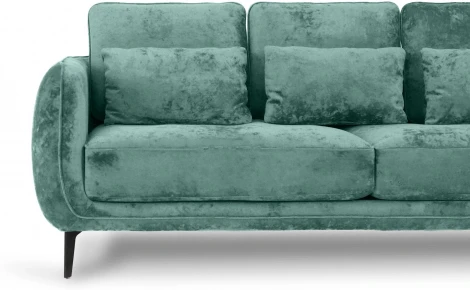 Диван Amsterdam трехместный ОГОГО (арт.786597), (Ткань,Велюр/Бирюзовый)