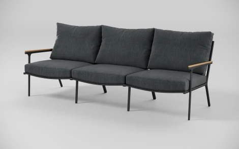 Комплект садовой мебели Gardenini Premium Calma long (Алюминий,Тик,Ткань/Темно-серый) арт.LPCLM.010800.S3
