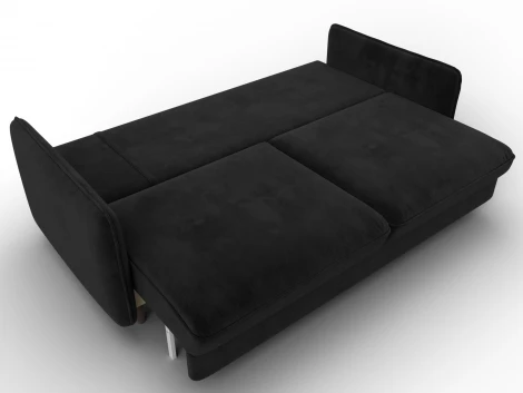 Диван прямой Лига-064 НПБ (ДСП/Дерево/Велюр/Черный) Лига Диванов 134780