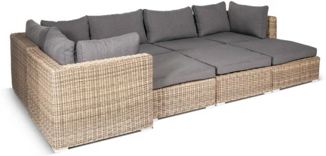 "Лунго" плетеная оттоманка с подушкой, цвет соломенный 4SIS арт.00-00000040