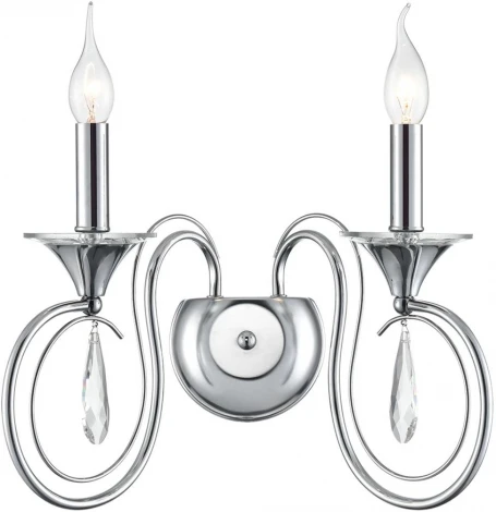 Бра Lumion Laoka 8032/2W металл/хрусталь, хром/прозрачный E14 2*40W 220V (подвески, подсвечник, свеча)