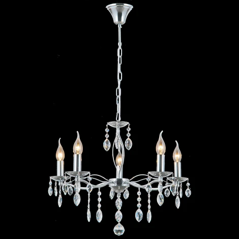 Подвесная люстра ILLUMICO IL0266-5PSQ-24 CR CASTOR (220V, на цепи, подсвечник, свеча)