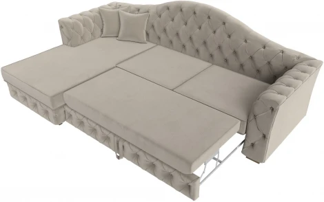 Диван угловой Артис левый угол (Бежевый/Микровельвет) Лига Диванов арт.121594L