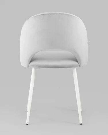 Стул Меган SN велюр светло-серый белые ножки Stool Group УТ000042221