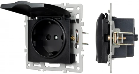 Механизм розетки влагозащищённый SCT-MCP-PL-BK (250V, 16A) (Arlight) 043746