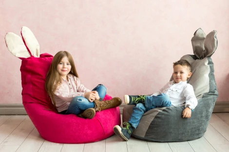 Кресло мешок Dreambag Зайчик Серый (Классический) 19192