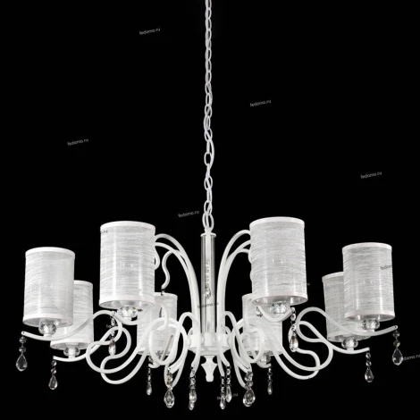 Люстра подвесная Crystal Lux Elisa, 8 плафонов, белый с прозрачным
