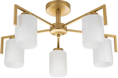 Потолочная люстра на штанге Escada Style 1142/5P Gold 5х60Вт E27, металл/стекло, золото (220V)