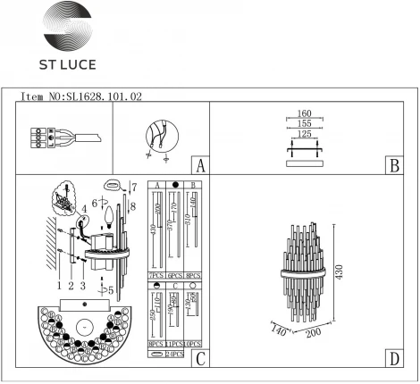 Бра ST Luce Teramo SL1628.101.02 (220V)