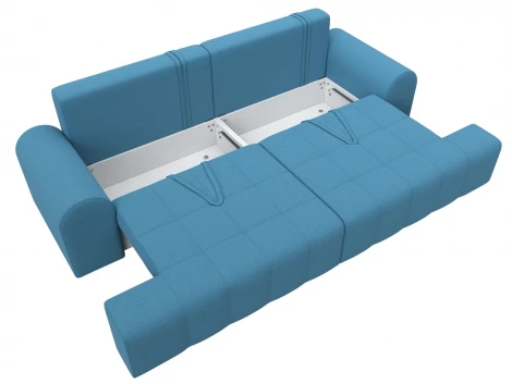 Диван прямой Лига-080 (ДСП/Пластик/Рогожка/Голубой) Лига Диванов 131112