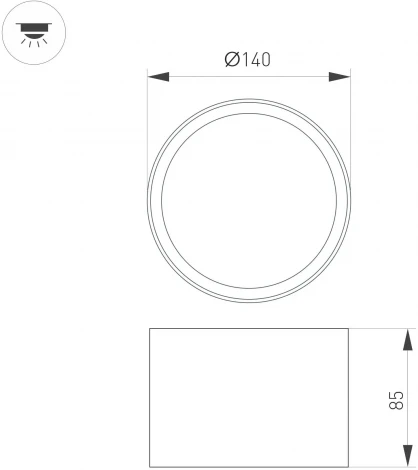 Накладной точечный светильник SP-BISCOTTO-R140-15W Warm3300-MIX (WH, 80 deg, 230V) (Arlight, IP54 Металл) 054917 (LED)