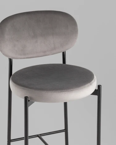 Стул полубарный Бриф VD велюр серый Stool Group УТ000042504